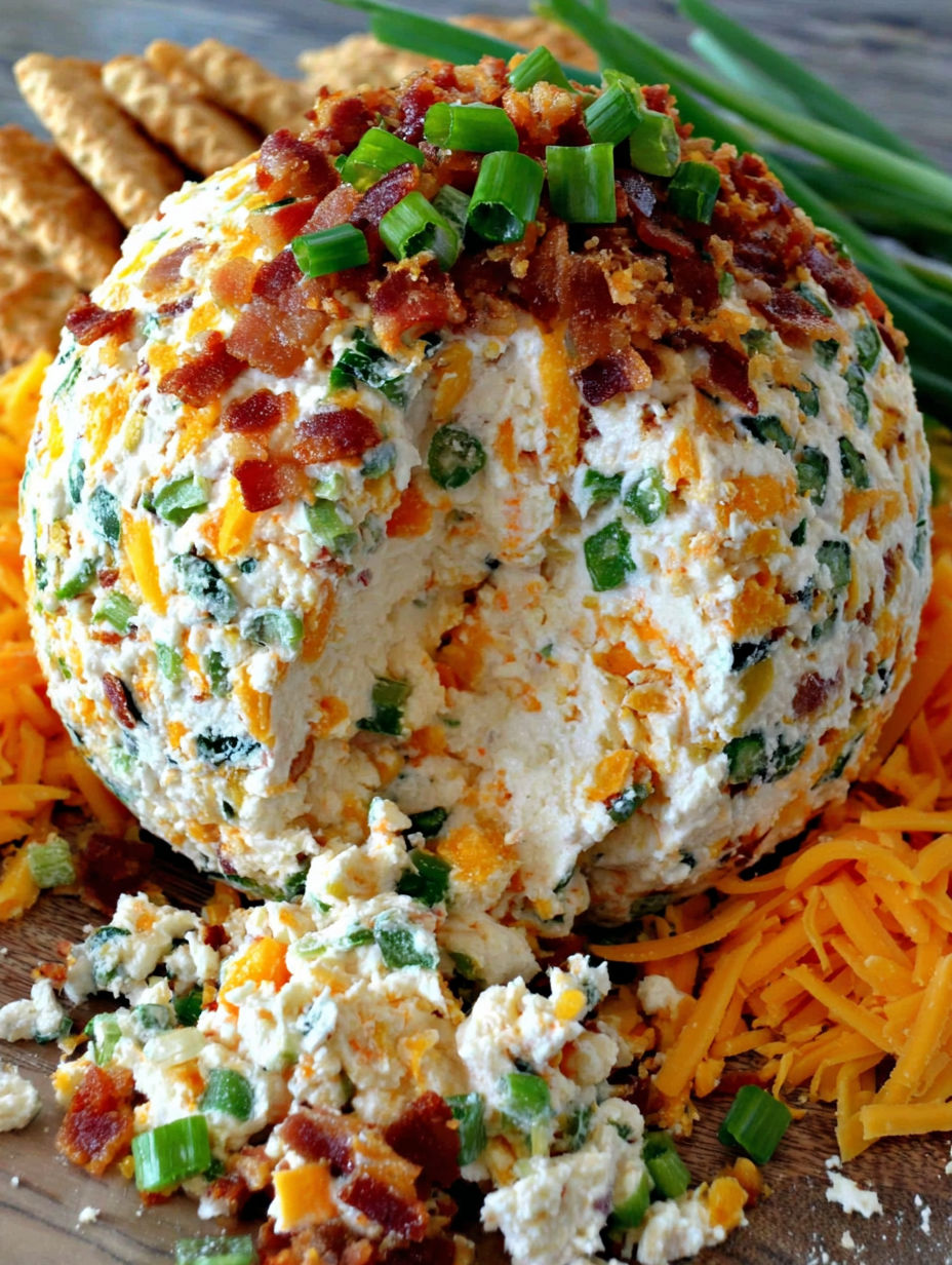 A cheese and bacon covered ball of food.