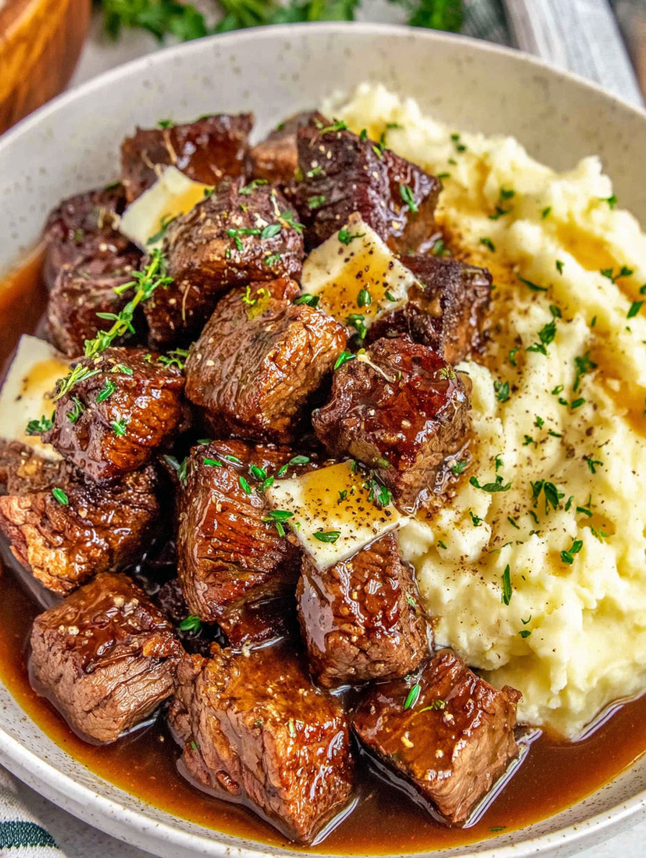 A bowl of meat and potatoes.