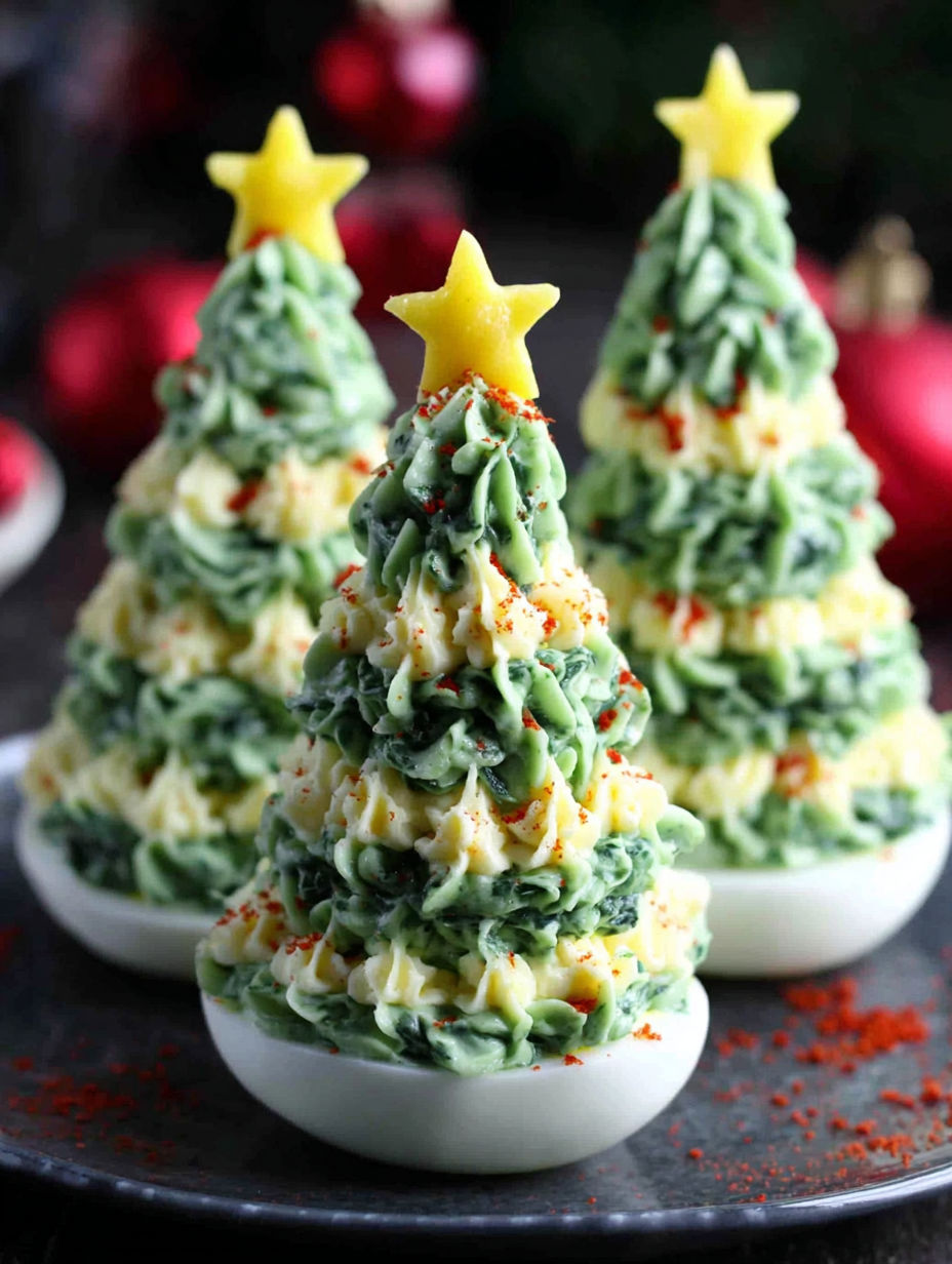 A green and yellow tree made of cream cheese.