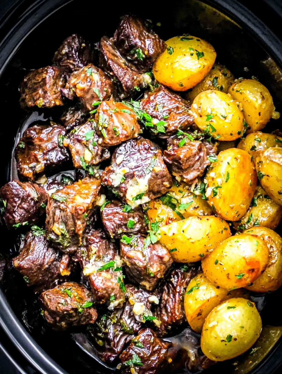 A bowl of meat and potatoes.