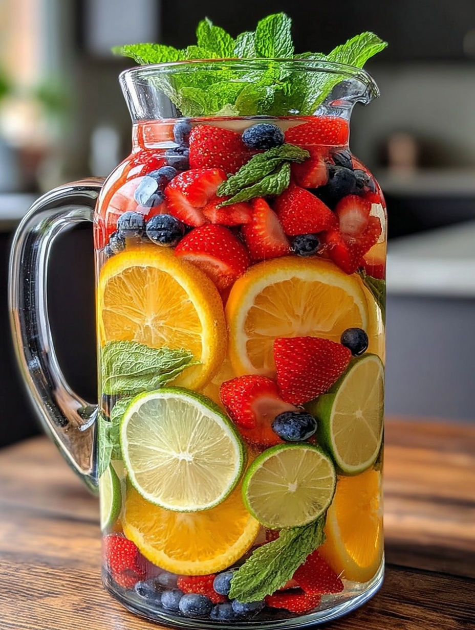 A glass of fruit and vegetable juice.