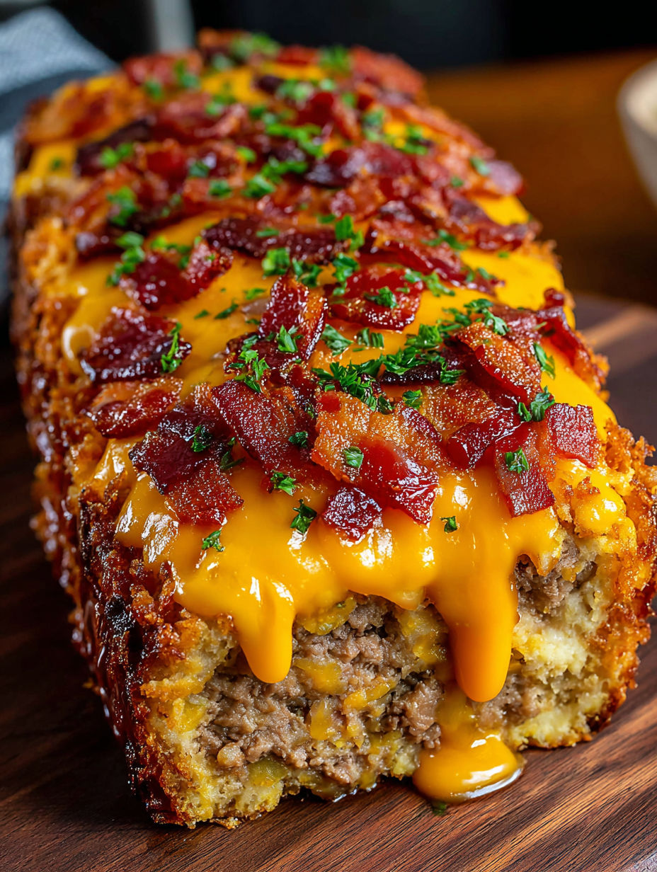 A hearty bacon cheeseburger loaf.