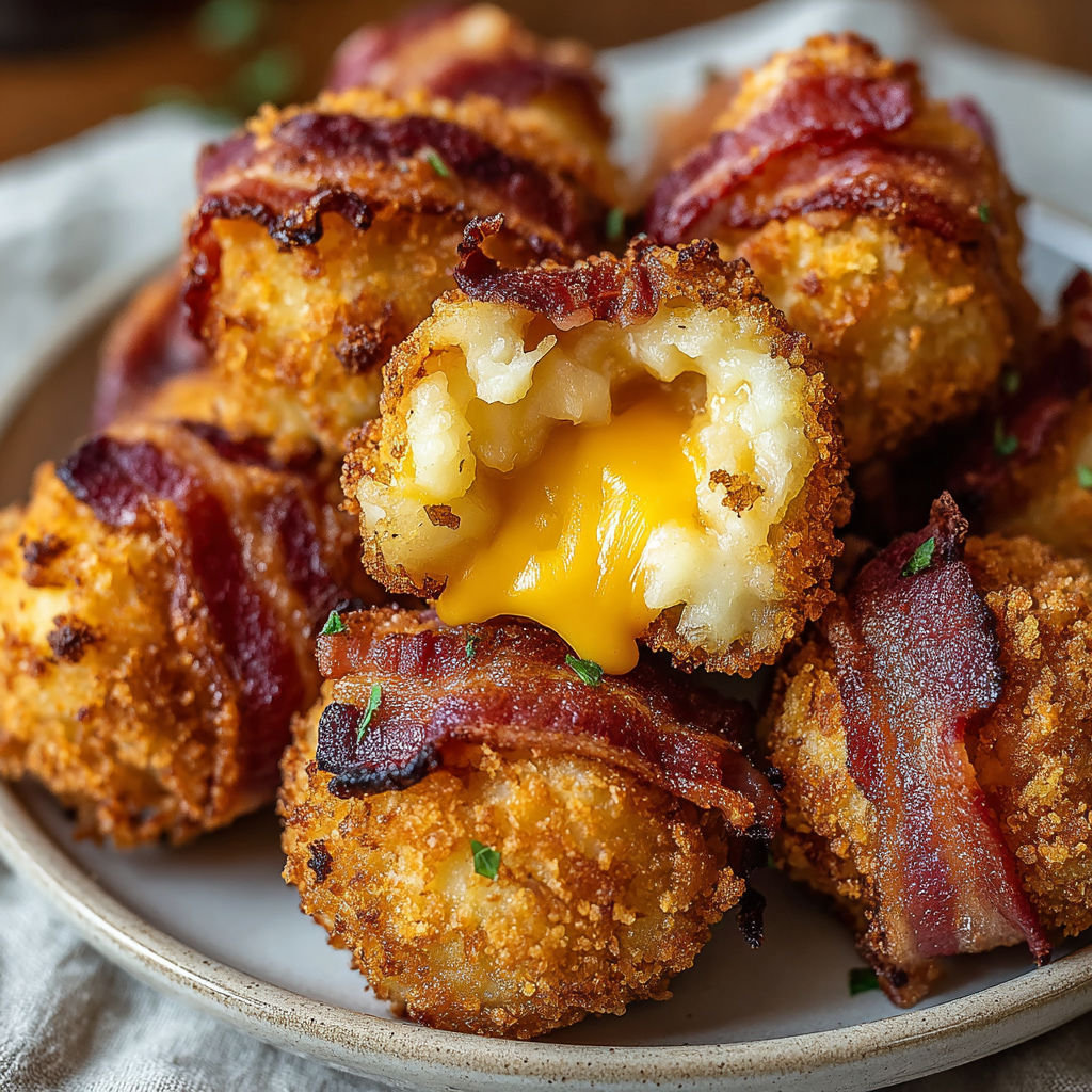 A plate of mashed potato bacon bombs.