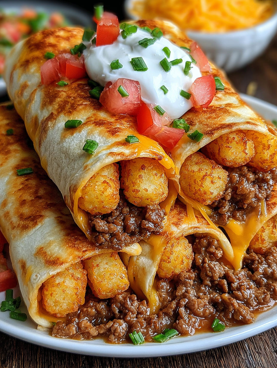 A delicious burrito with cheese and tomatoes.