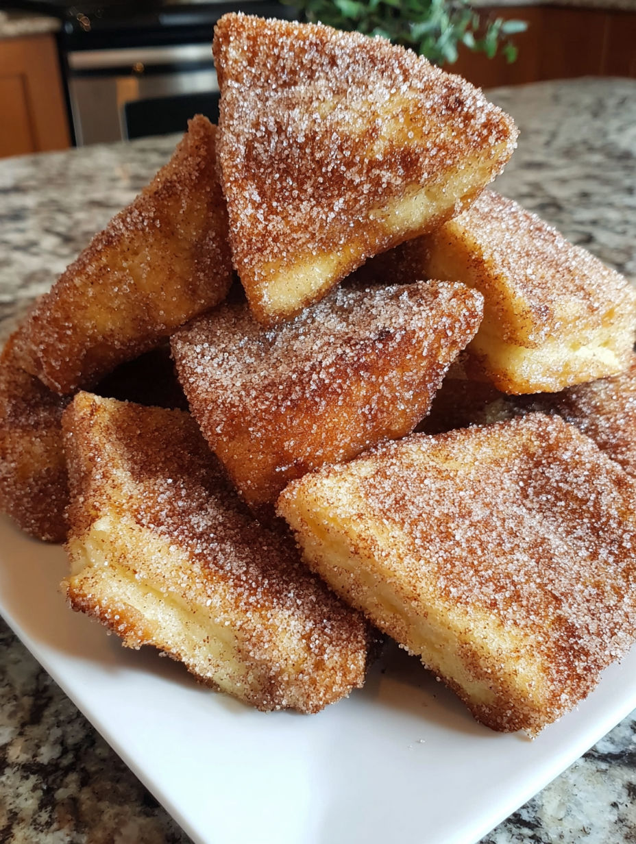 A stack of cinnamon sugar French toast.