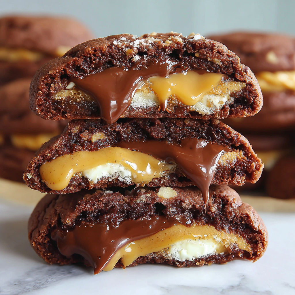 Biscoff stuffed cookies delight.