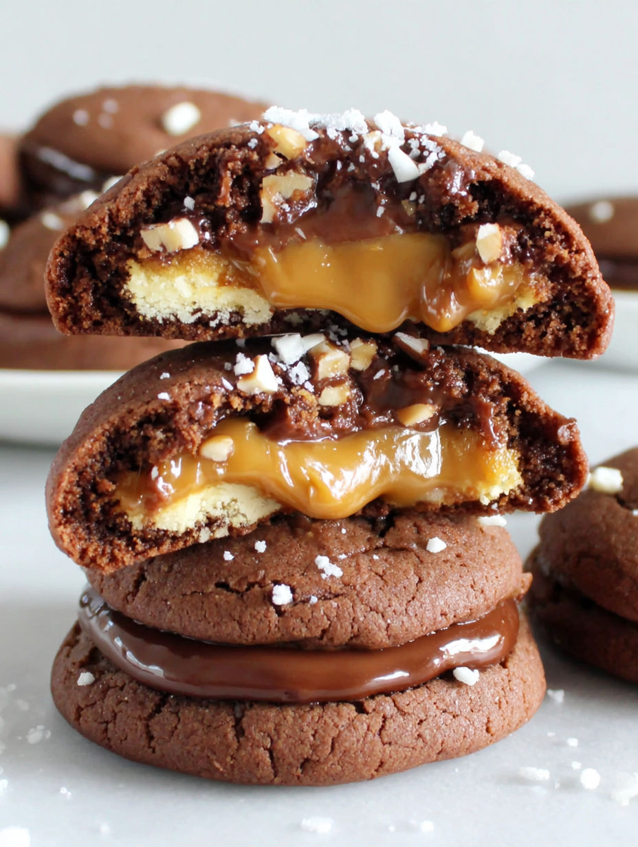 Biscoff stuffed cookies delight.