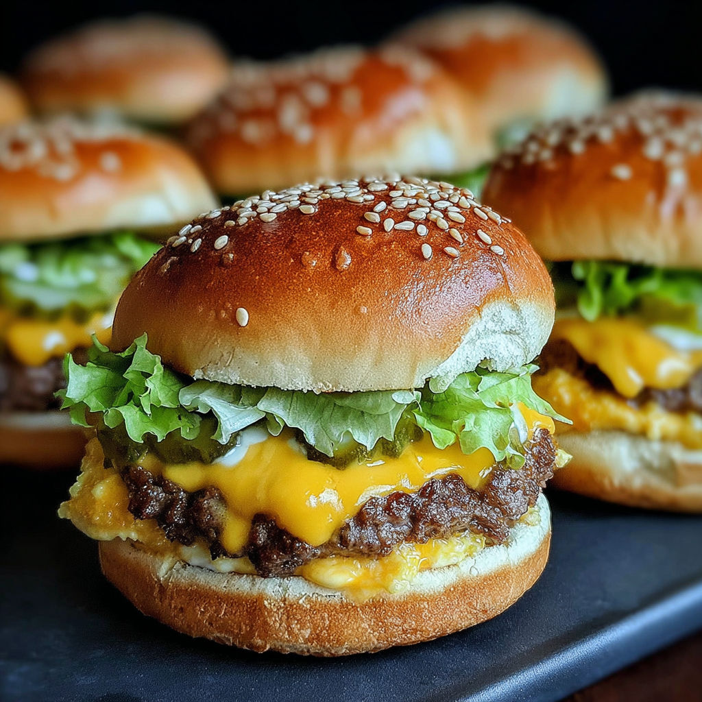Mini Big Mac Cheeseburgers.
