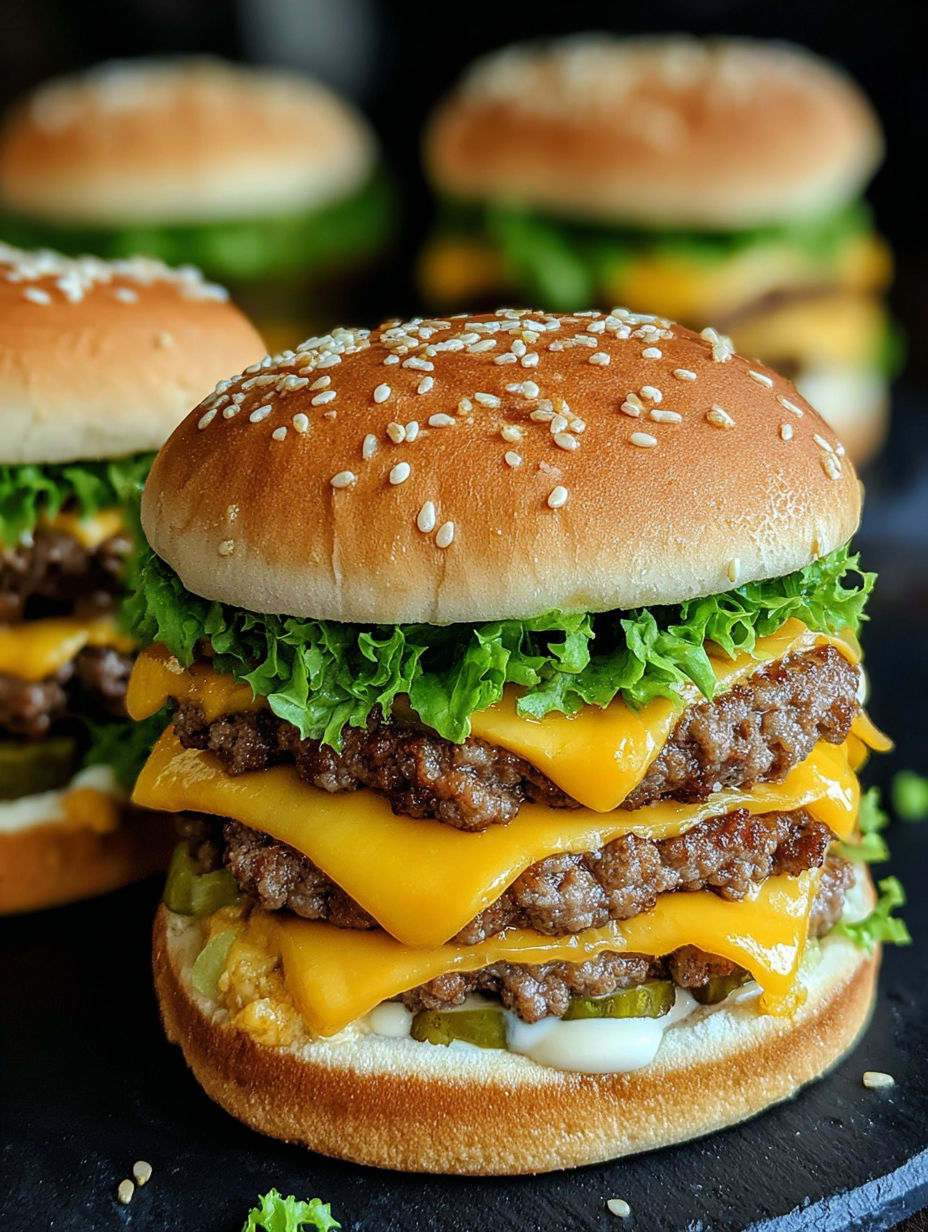 Two mini Big Mac cheeseburgers.