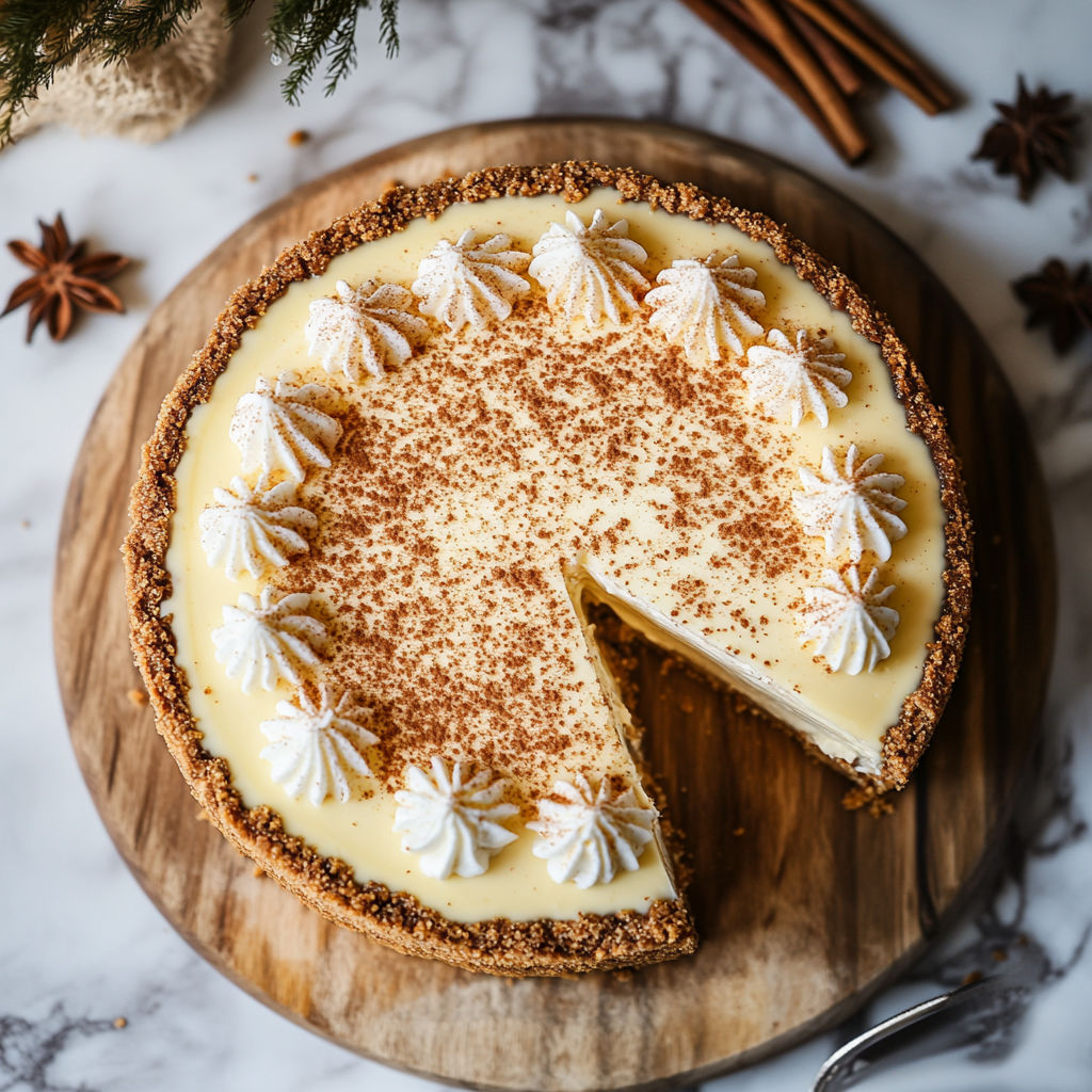 A slice of Spiced Rum Cheesecake.