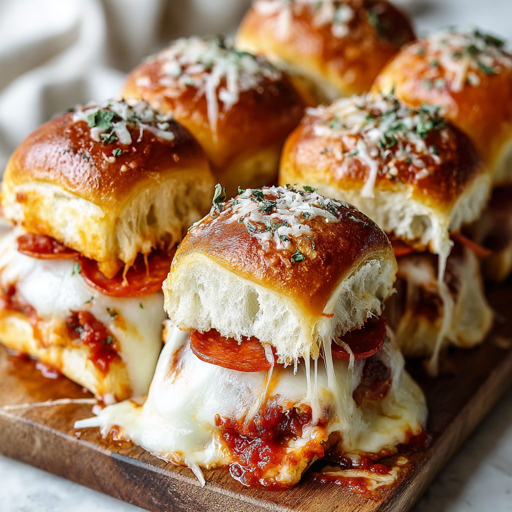 A plate of pepperoni pizza sliders.