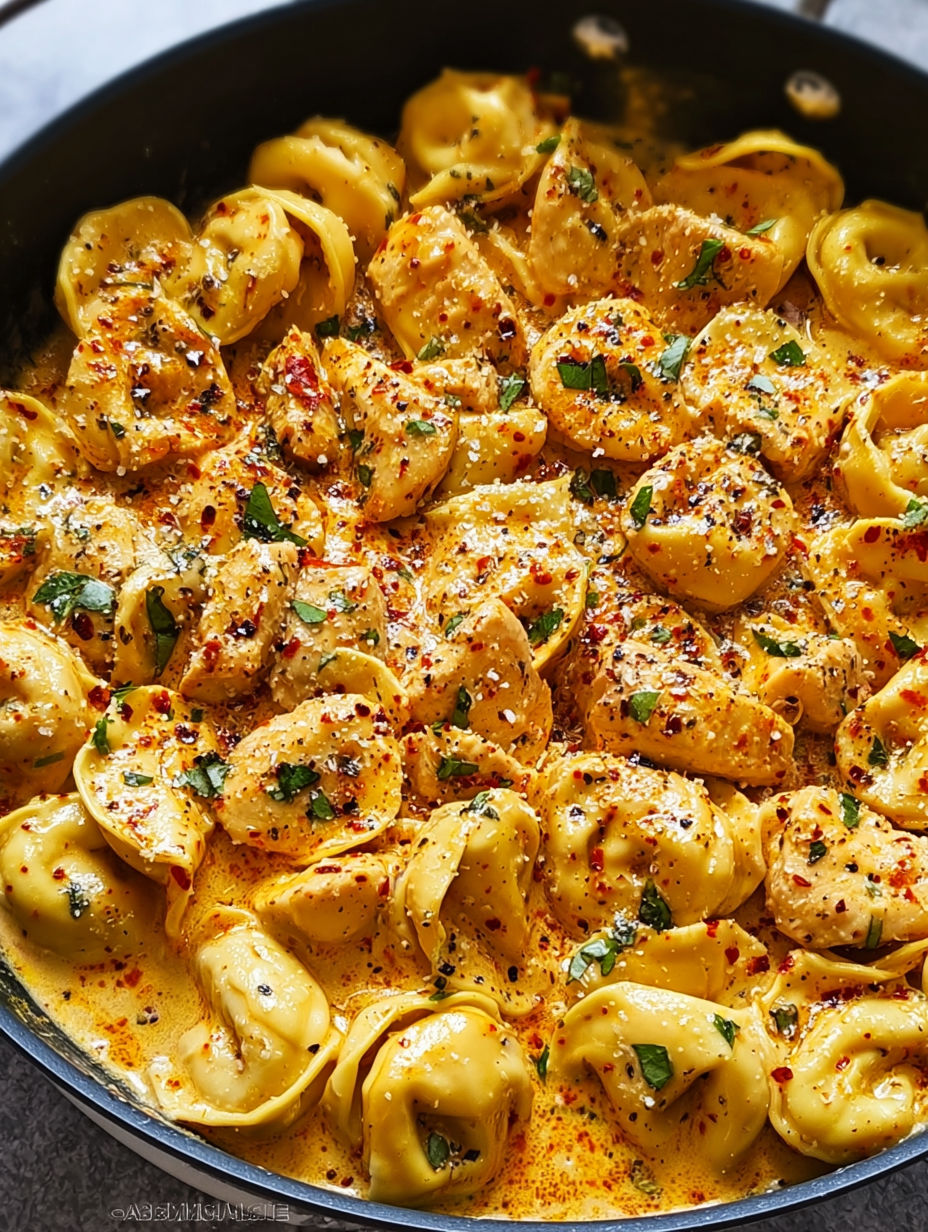 A bowl of pasta with sauce and cheese.