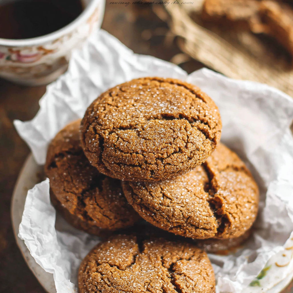 A stack of super soft molasses cookies.