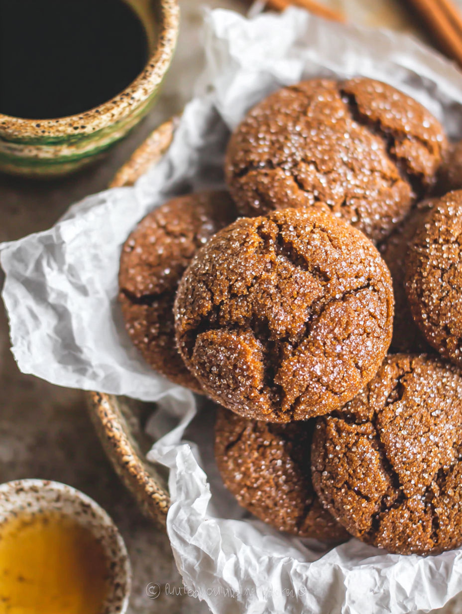 A plate of super soft molasses cookies.