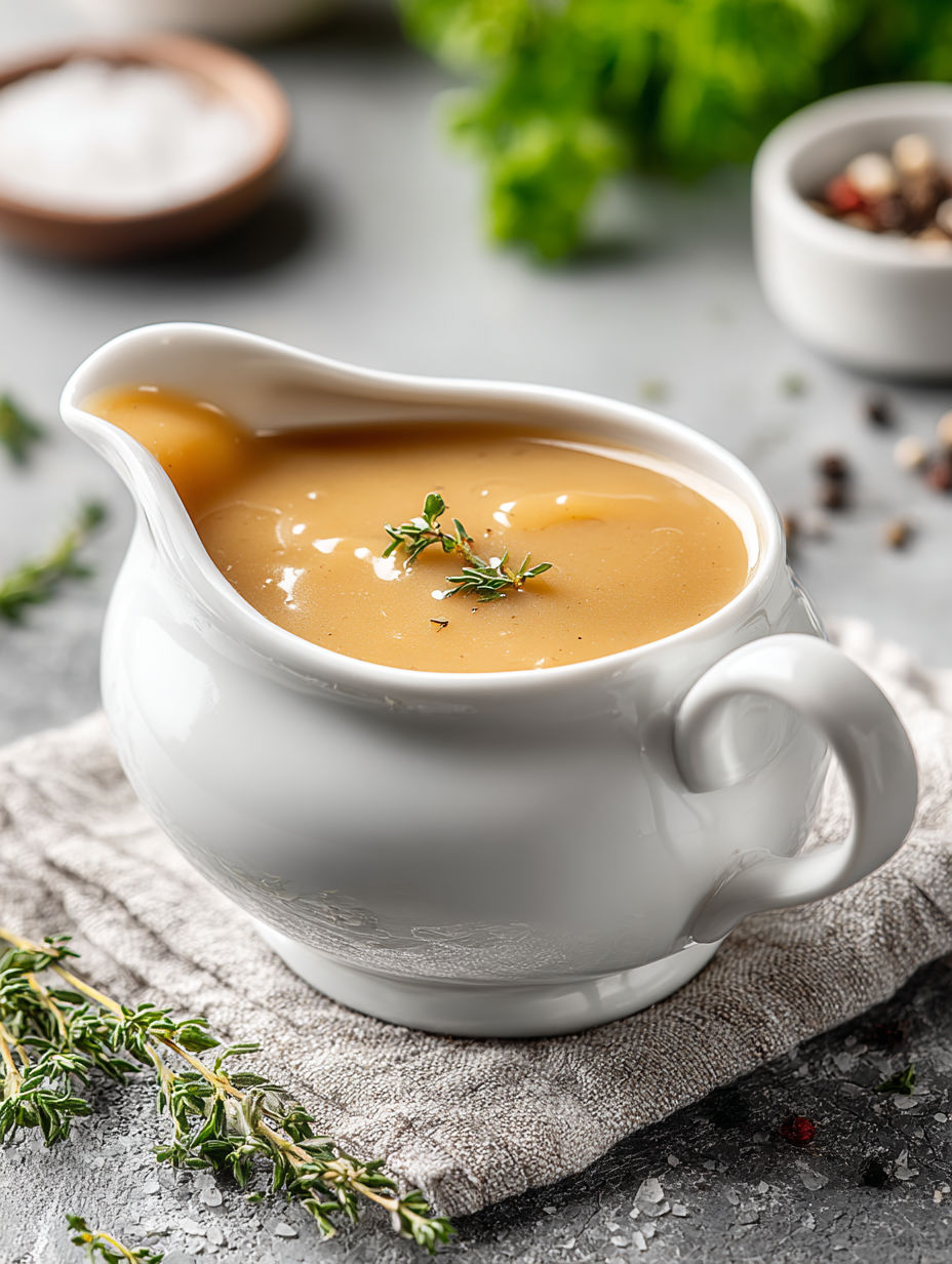 A white ceramic bowl filled with a creamy soup.