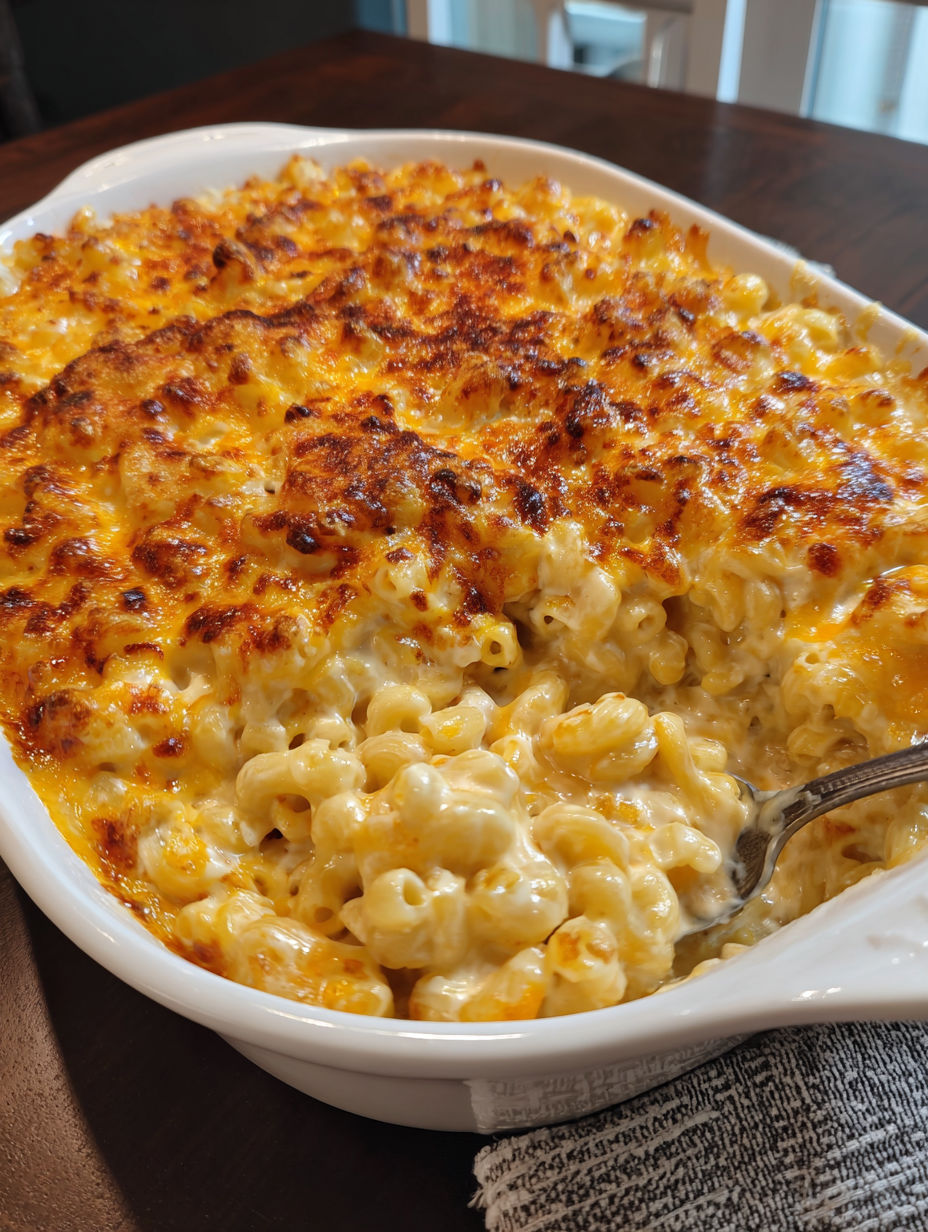 A creamy cheesy four cheese mac.