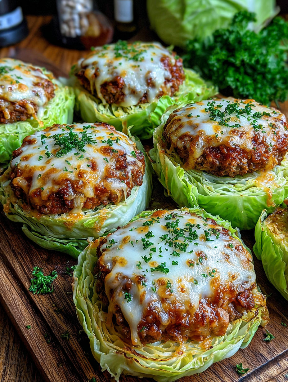 A plate of oven-baked cabbage burgers.