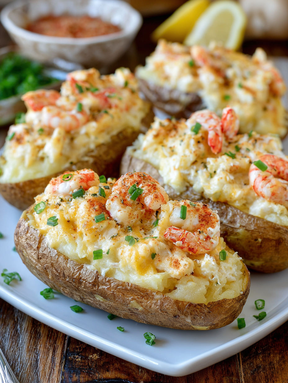 Seafood Stuffed Potatoes Delight.