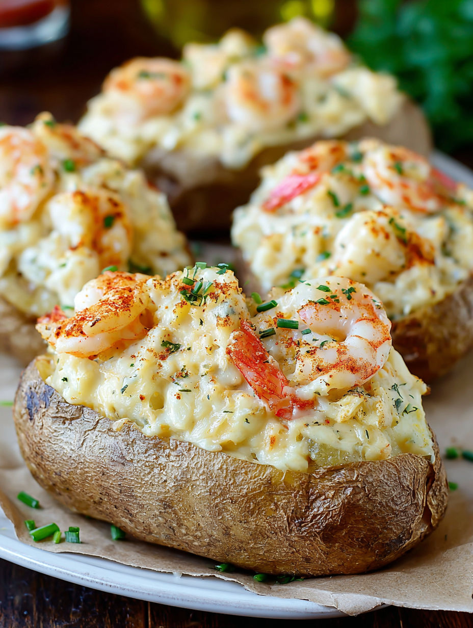 Seafood Stuffed Potatoes Delight.