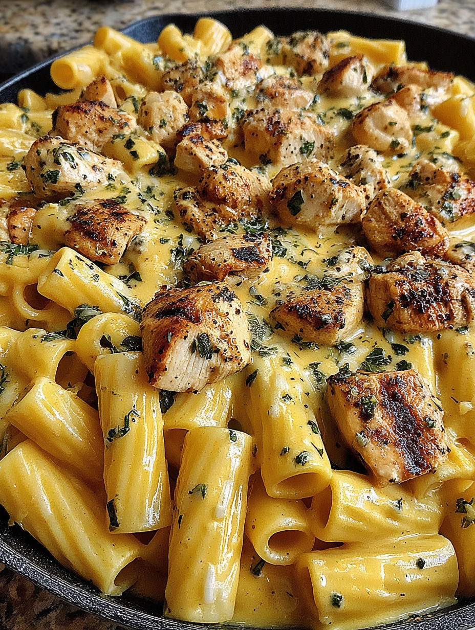 A plate of food with chicken and noodles.