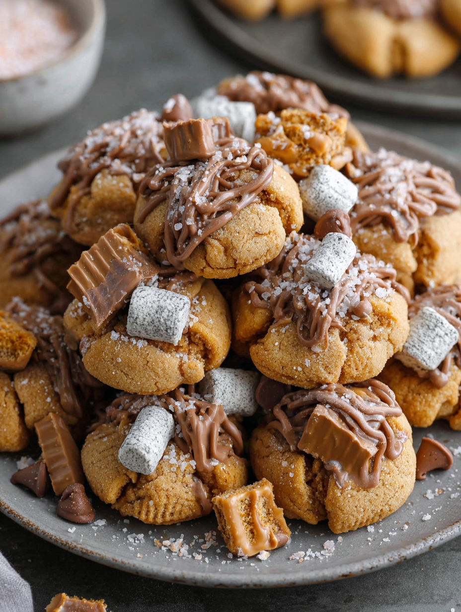 A stack of Peanut Butter Muddy Buddies.