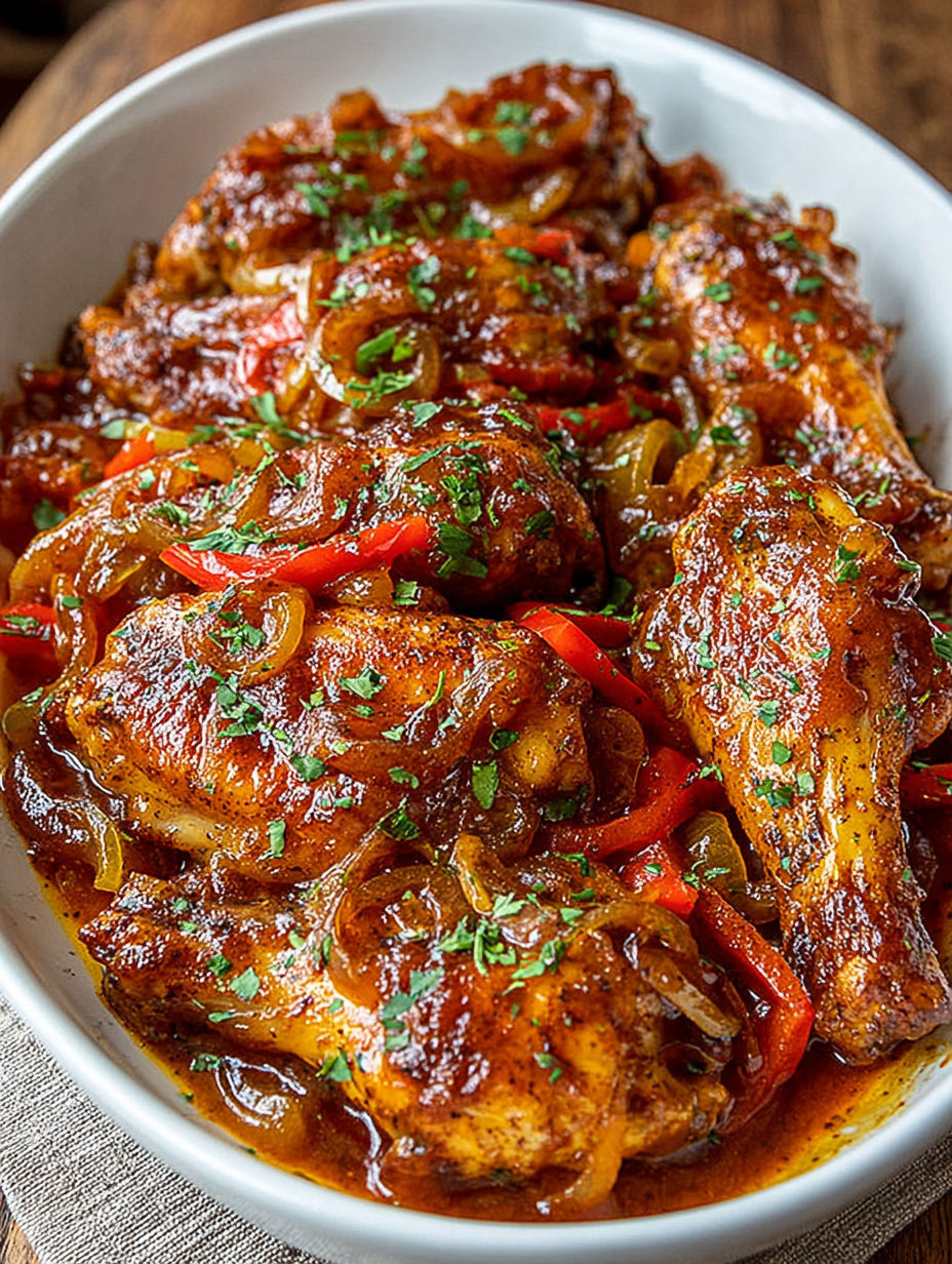 A plate of smothered turkey wings with gravy.