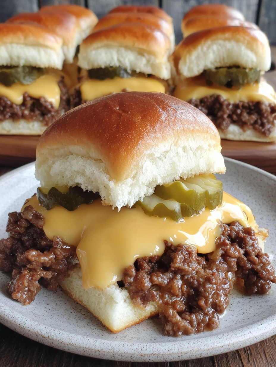 A plate of Maid Rite Beef Sliders.