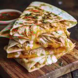 A stack of chicken quesadillas.