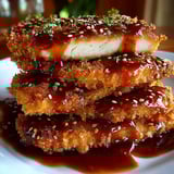 A plate of double crunch honey chicken.