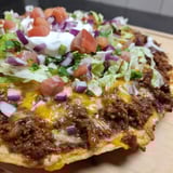 A delicious looking beef enchilada casserole.