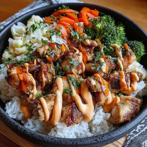 A bowl of food with broccoli and carrots.