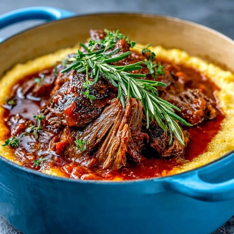 A close up of a pot roast with herbs on top.
