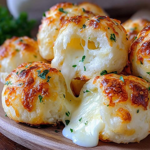 A plate of garlic cheese balls.
