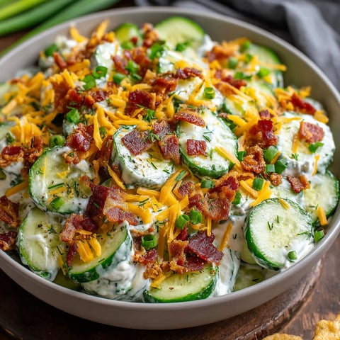A bowl of cucumber ranch crack salad.