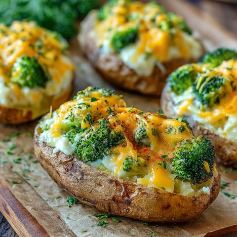 A plate of broccoli cheddar twice-baked potatoes.