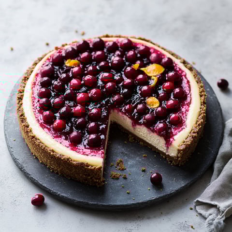 A slice of cranberry orange cheesecake.