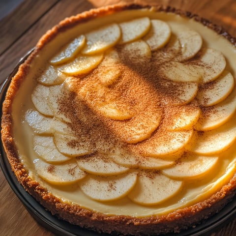 A slice of apple cinnamon cheesecake.