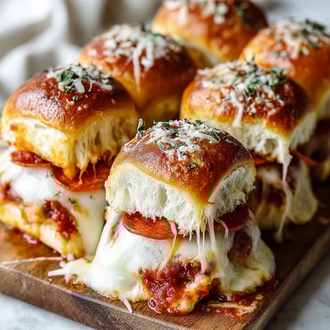 A plate of pepperoni pizza sliders.