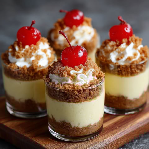 Four shots of Fireball Whiskey Cheesecake.