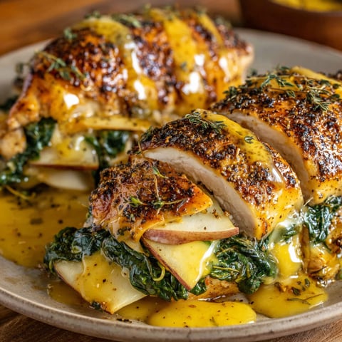 A plate of chicken with a sauce on top.