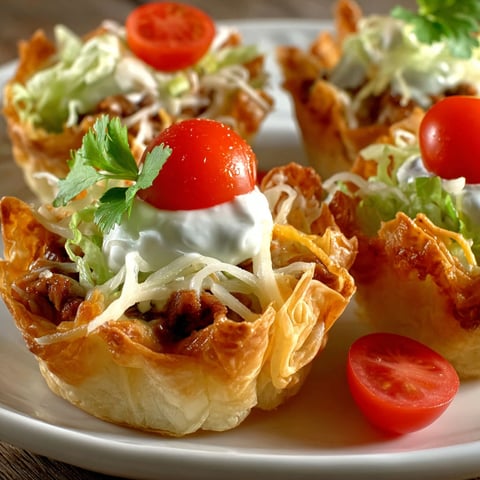 A plate of taco dip bites.