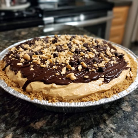 A no-bake chocolate peanut butter pie.