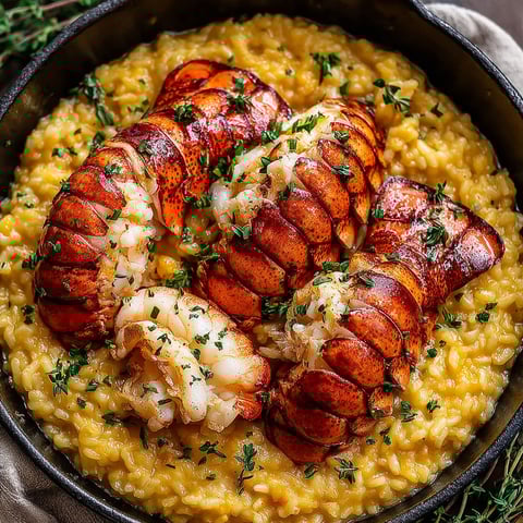A bowl of butter lobster risotto.