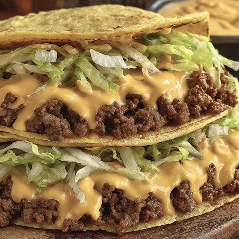 Two tortilla burgers with lettuce and cheese.