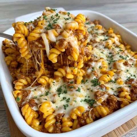 A white bowl filled with a sloppy joe casserole.