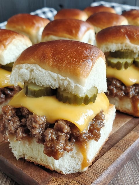 A plate of Maid Rite Beef Sliders.