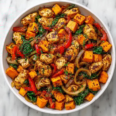 A bowl of food with chicken and vegetables.