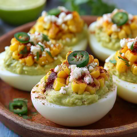 A plate of Mexican street corn eggs.